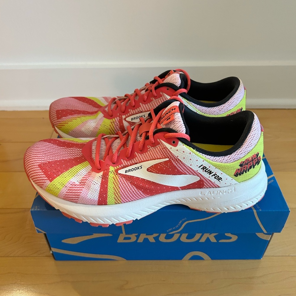 Brooks Pink and Yellow Athletic Shoes - Picture 4 of 6